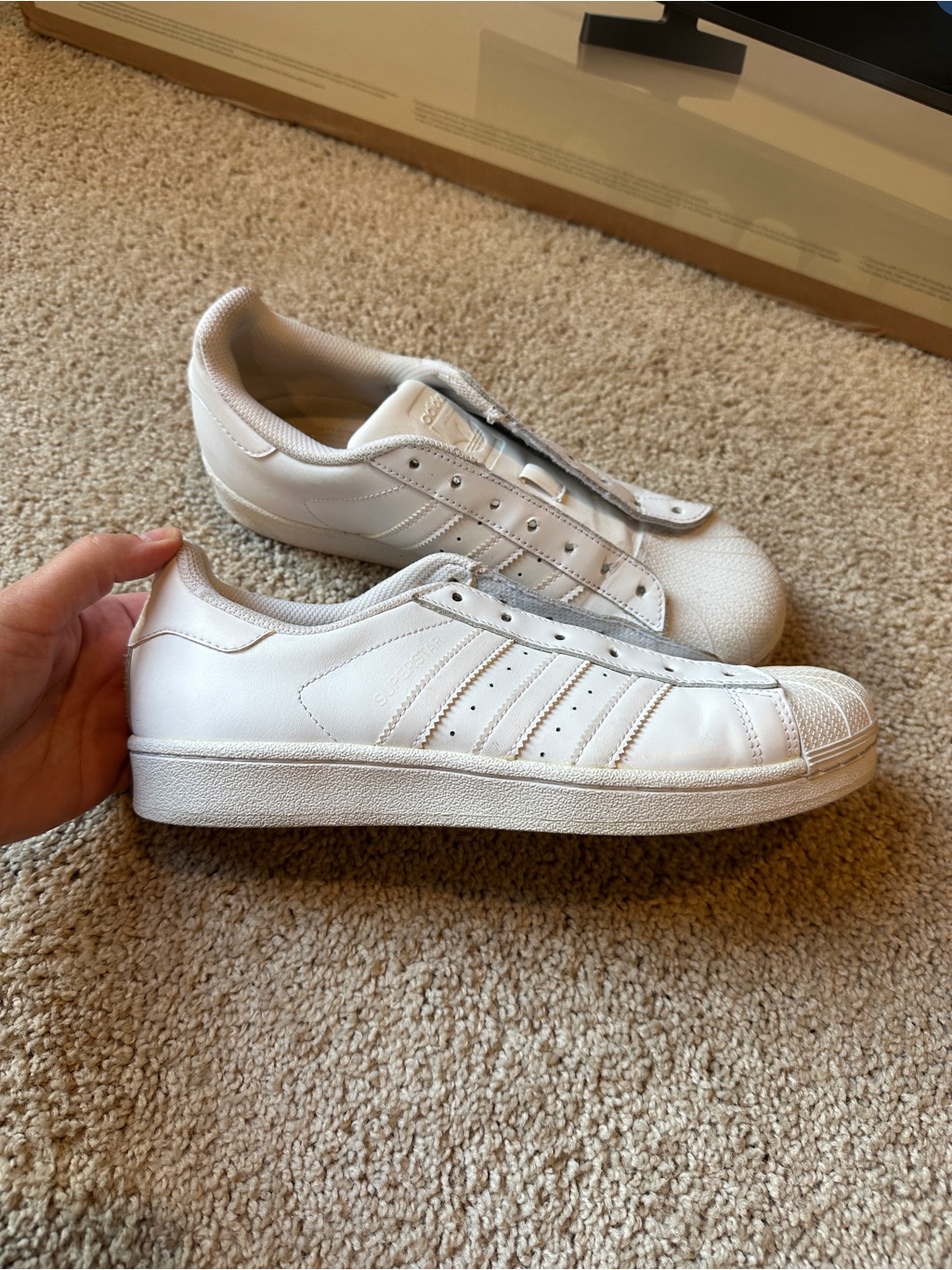 Adidas Womens Superstar Sneaker WhiteWhiteWhite 9